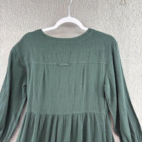 Madewell Lightspun Button Front Midi Dress Forrest Green size 4 - Picture 10 of 13